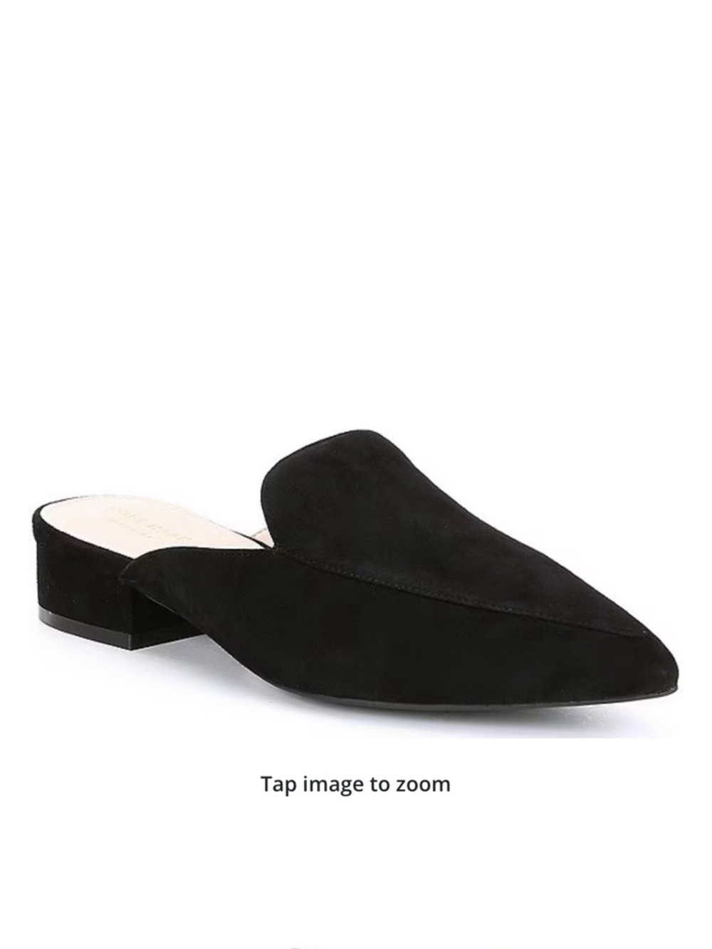 Black Pointed Toe Suede Mule Slip-On